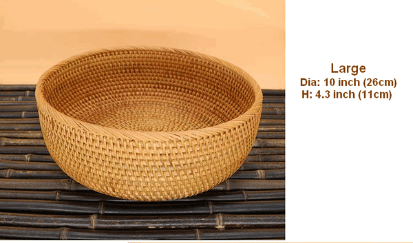 Round Stoarge Basket, Storage Basket for Food, Small Storage Baskets, Woven Storage Baskets, Rattan Storage Baskets, Kitchen Storage Baskets-Grace Painting Crafts