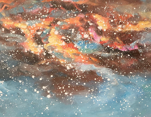 Landscape Oil Painting, Starry Night Sky Painting, Heavy Texture Painting, Custom Abstract Painting-Grace Painting Crafts