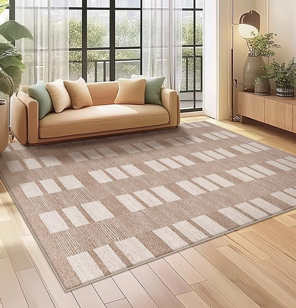 Contemporary Abstract Rugs under Dining Room Table, Mid Century Modern Rugs for Bedroom, Large Modern Rugs for Living Room-Grace Painting Crafts
