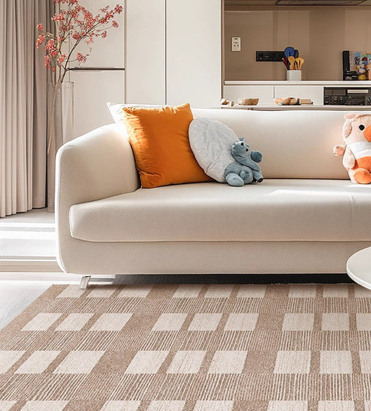 Contemporary Abstract Rugs under Dining Room Table, Mid Century Modern Rugs for Bedroom, Large Modern Rugs for Living Room-Grace Painting Crafts
