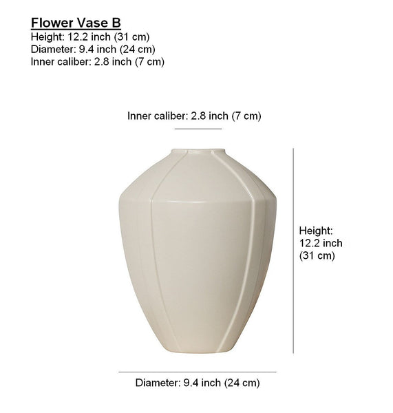 Large Contemporary Vases on Dining Table, Handmade Modern Flower Vase, Centerpiece Ceramic Bouquet Vases, Porcelain Vases for Modern Home Decor-Grace Painting Crafts