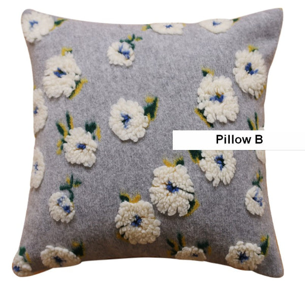 Contemporary Modern Sofa Pillows, Square Modern Throw Pillows for Couch, Flower Decorative Pillow Covers, Decorative Pillows for Bedroom-Grace Painting Crafts