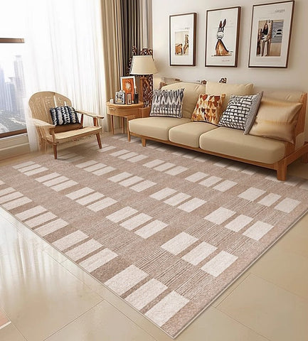 Contemporary Abstract Rugs under Dining Room Table, Mid Century Modern Rugs for Bedroom, Large Modern Rugs for Living Room-Grace Painting Crafts
