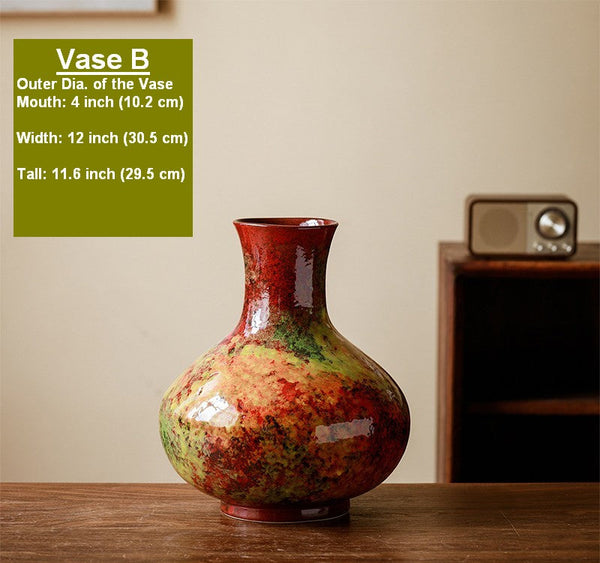 Handmade Water Holding Flower Vases, Large Pottery Flower Vases, Modern Bouquet Flower Vases, Centerpiece on Dining Table, Flower Vase on Table-Grace Painting Crafts