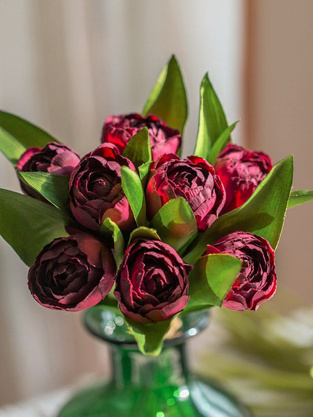 Purple Tulip Flowers, Bedroom Flower Arrangement Ideas, Spring Artificial Floral for Dining Room Table, Simple Modern Floral Arrangement Ideas for Home Decoration-Grace Painting Crafts