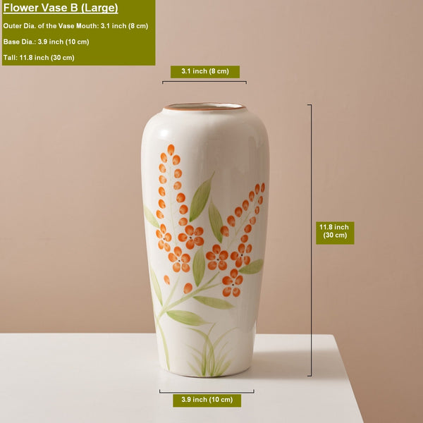 Porcelain Flower Vases, Large Flower Vases on Table, Dining Table Centerpiece, Ceramic Bouquet Vases, Handmade Water Holding Flower Vase-Grace Painting Crafts