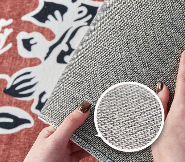 Modern Rugs for Living Room, Abstract Contemporary Rugs Next to Bed, Flower Pattern Contemporary Modern Rugs, Modern Rugs for Dining Room-Grace Painting Crafts