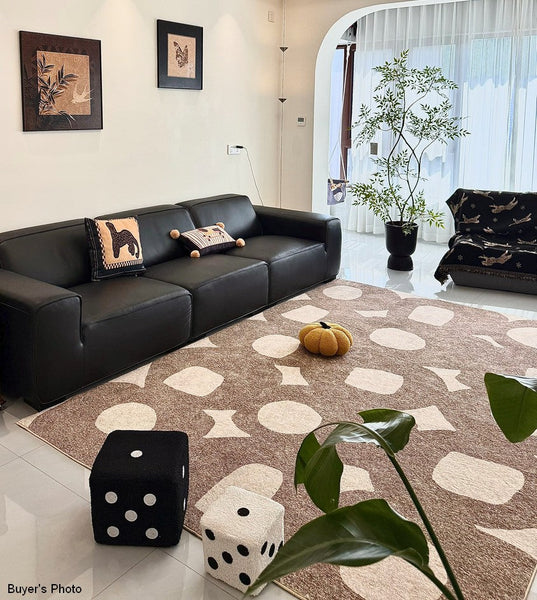 Living Room Modern Area Rug, Large Area Rugs for Office, Contemporary Area Rugs under Sofa, Bedroom Modern Floor Rugs-Grace Painting Crafts