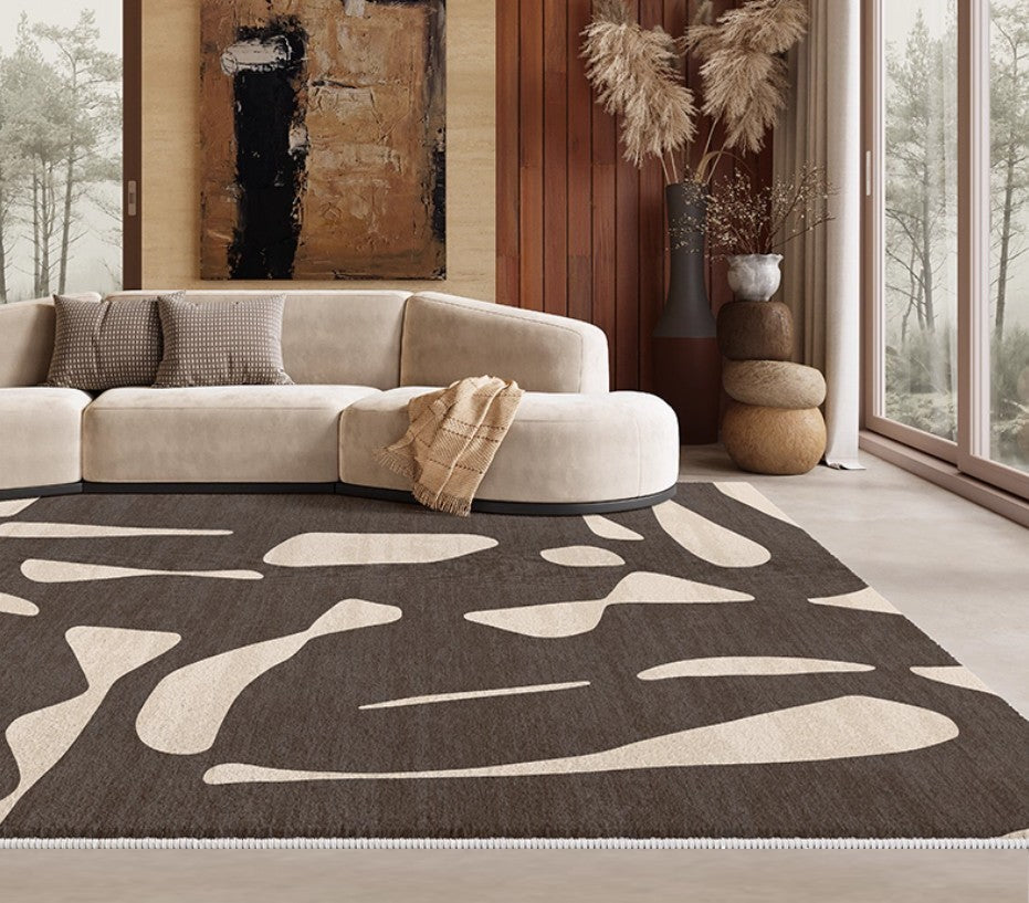 Dining Room Floor Rugs, Abstract Contemporary Rugs for Bedroom, Modern Rug Ideas for Living Room, Modern Rugs under Sofa-Grace Painting Crafts