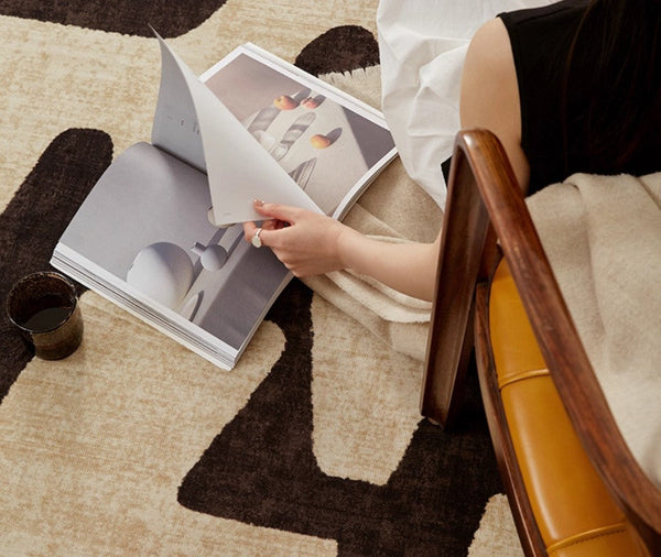 Large Modern Rugs for Living Room, Modern Rugs under Dining Room Table, Contemporary Abstract Rugs Next to Bed, Geometric Modern Carpets for Office-Grace Painting Crafts