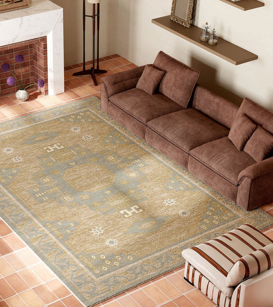Vintage Soft Turkish Rug for Living Room, Large Modern Rugs under Dining Room Table, Contemporary Abstract Rugs Next to Bed, Geometric Modern Carpets for Office-Grace Painting Crafts