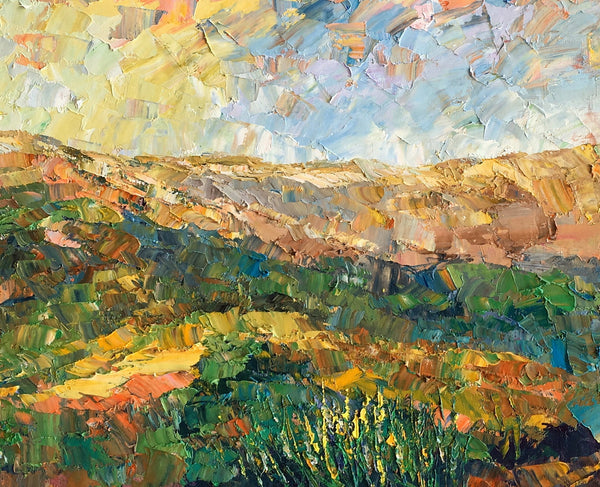 Abstract Mountain Painting, Landscape Canvas Painting, Original Painting for Living Room, Custom Oil Paintings-Grace Painting Crafts
