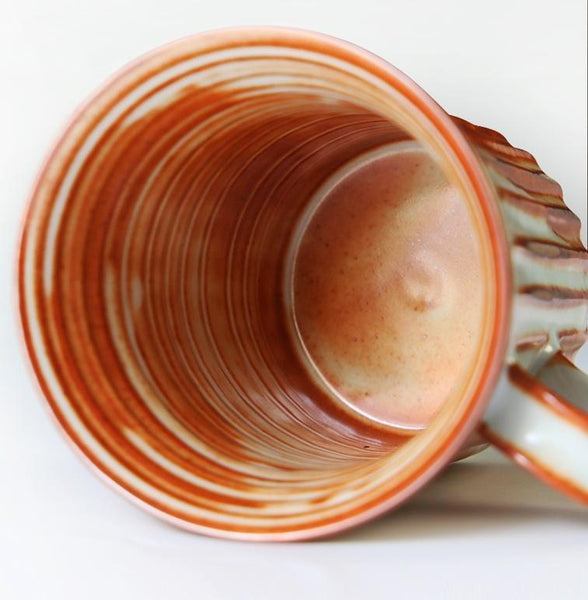 Large Capacity Coffee Cup, Cappuccino Coffee Mug, Handmade Pottery Coffee Cup, Large Tea Cup-Grace Painting Crafts