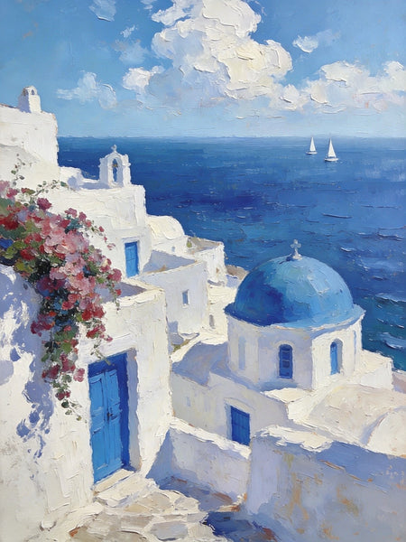 Eternal Aegean Beauty, Small Paintings On Canvas, Hand Painted Canvas Art, Original Landscape Art, Small Oil Paintings, Heavy Texture Wall Art Paintings