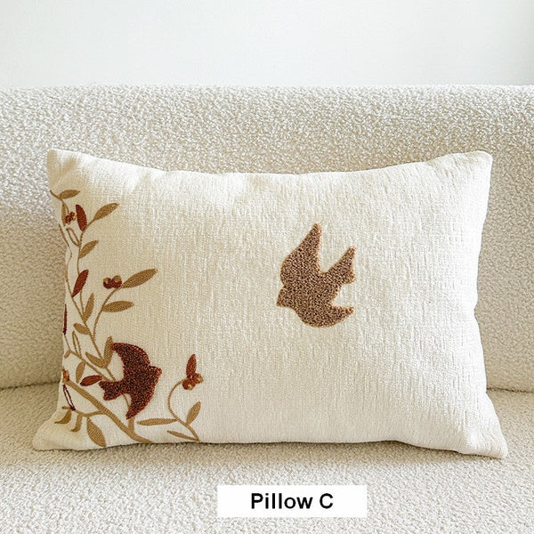 Decorative Pillows for Couch, Square Decorative Pillow Covers, Farmhouse Decorative Pillows for Sofa, Spring Swallow Decorative Pillows for Bedroom-Grace Painting Crafts