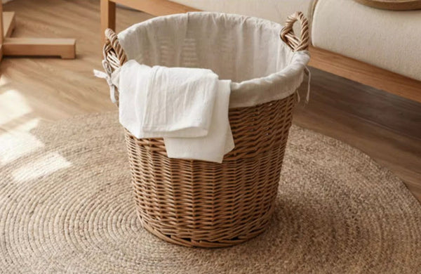 Large Food Storage Basket with Handle, Natural Hand-woven Wicker Storage Basket for Clothes, Willow Weaving Baskets for Clothes, Extra Large Kitchen Storage Baskets-Grace Painting Crafts