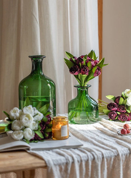 Purple Tulip Flowers, Bedroom Flower Arrangement Ideas, Spring Artificial Floral for Dining Room Table, Simple Modern Floral Arrangement Ideas for Home Decoration-Grace Painting Crafts