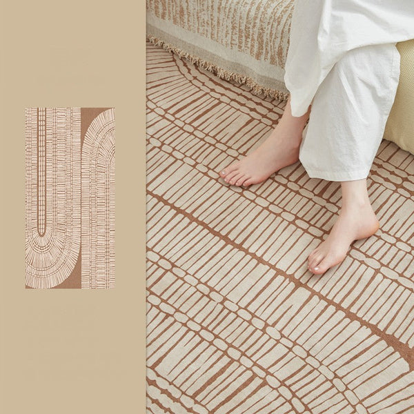 Modern Rugs under Dining Room Table, Mid Century Geometric Carpets, Contemporary Modern Rugs Next to Bed, Abstract Modern Rugs for Living Room-Grace Painting Crafts