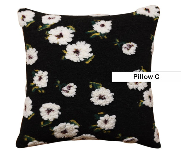 Contemporary Modern Sofa Pillows, Square Modern Throw Pillows for Couch, Flower Decorative Pillow Covers, Decorative Pillows for Bedroom-Grace Painting Crafts