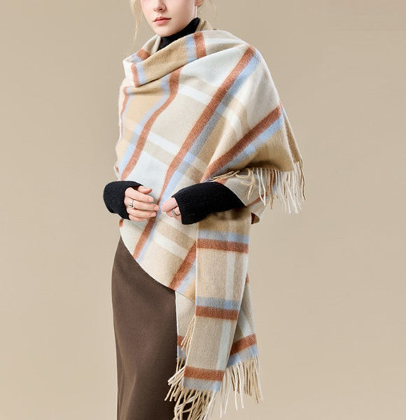 Christmas Holiday Gift, Evening Wrap, Large Wool Scarf, Winter Shawl, Elegant Shawl, Warm Cape, Cold Weather Scarf, Fashion Scarf, Oversized Scarf, Winter Shawl-Grace Painting Crafts