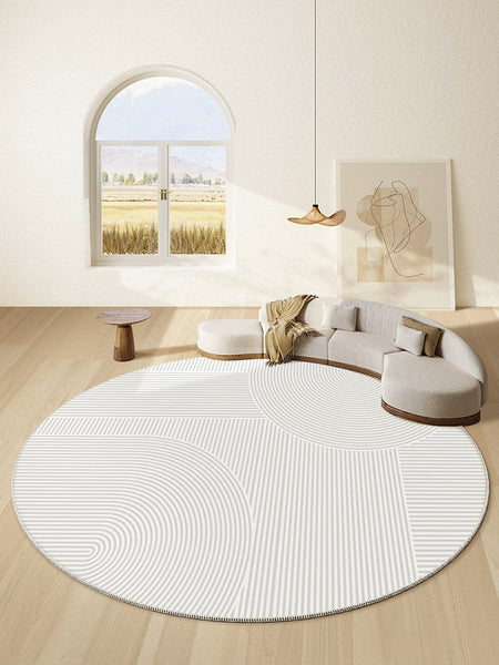 Geometric Carpets for Sale, Circular Rugs under Dining Room Table, Contemporary Round Rugs Next to Bed, Abstract Modern Rugs for Living Room-Grace Painting Crafts
