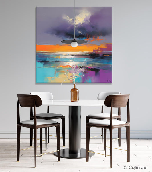 Huge Painting for Living Room, Original Landscape Canvas Art, Contemporary Oil Painting on Canvas, Oversized Landscape Wall Art Paintings-Grace Painting Crafts
