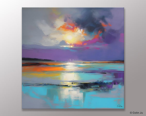 Large Abstract Painting for Living Room, Original Abstract Wall Art, Landscape Acrylic Art, Landscape Canvas Art, Hand Painted Canvas Art-Grace Painting Crafts