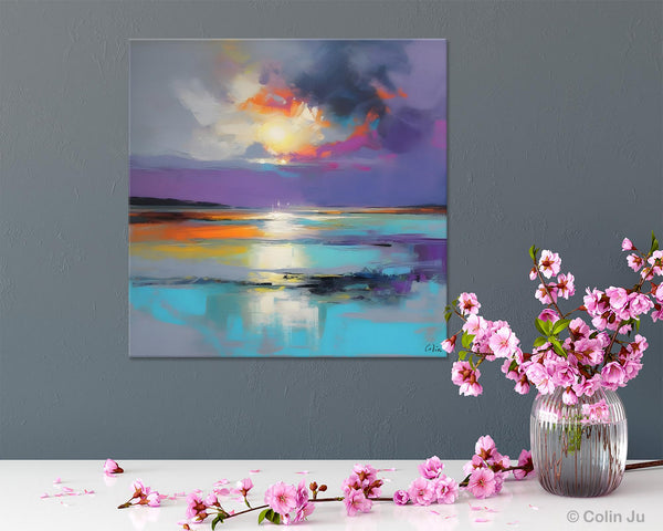 Large Abstract Painting for Living Room, Original Abstract Wall Art, Landscape Acrylic Art, Landscape Canvas Art, Hand Painted Canvas Art-Grace Painting Crafts