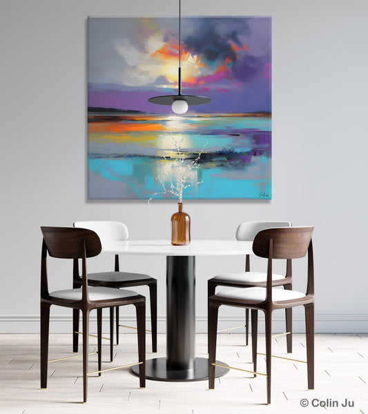 Large Abstract Painting for Living Room, Original Abstract Wall Art, Landscape Acrylic Art, Landscape Canvas Art, Hand Painted Canvas Art-Grace Painting Crafts
