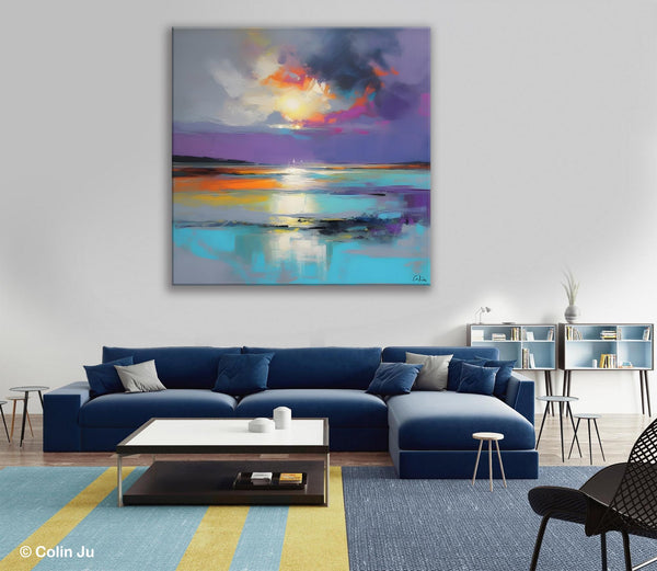 Large Abstract Painting for Living Room, Original Abstract Wall Art, Landscape Acrylic Art, Landscape Canvas Art, Hand Painted Canvas Art-Grace Painting Crafts