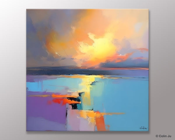 Canvas Painting for Living Room, Original Modern Wall Art Painting, Abstract Landscape Paintings, Oversized Contemporary Abstract Artwork-Grace Painting Crafts