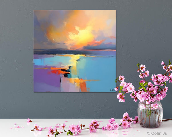 Canvas Painting for Living Room, Original Modern Wall Art Painting, Abstract Landscape Paintings, Oversized Contemporary Abstract Artwork-Grace Painting Crafts