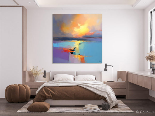 Canvas Painting for Living Room, Original Modern Wall Art Painting, Abstract Landscape Paintings, Oversized Contemporary Abstract Artwork-Grace Painting Crafts