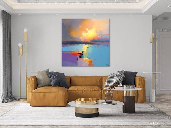 Canvas Painting for Living Room, Original Modern Wall Art Painting, Abstract Landscape Paintings, Oversized Contemporary Abstract Artwork-Grace Painting Crafts