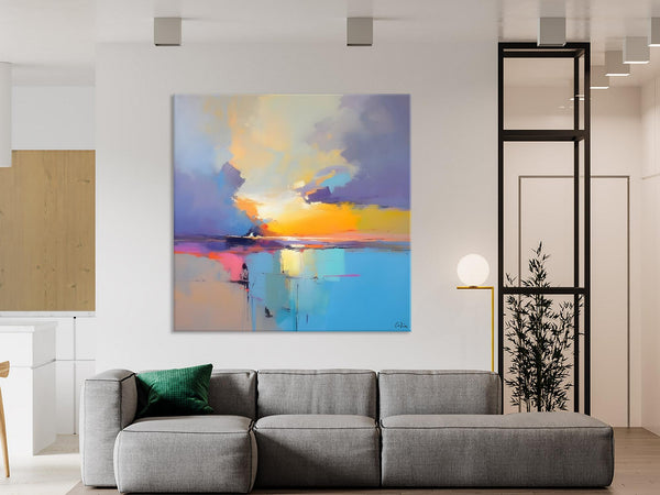 Original Modern Wall Art Painting, Abstract Landscape Paintings, Canvas Painting for Living Room, Oversized Contemporary Abstract Artwork-Grace Painting Crafts