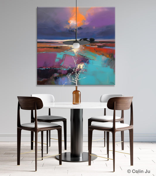 Canvas Painting for Living Room, Original Modern Wall Art Painting, Abstract Landscape Paintings, Oversized Contemporary Abstract Artwork-Grace Painting Crafts