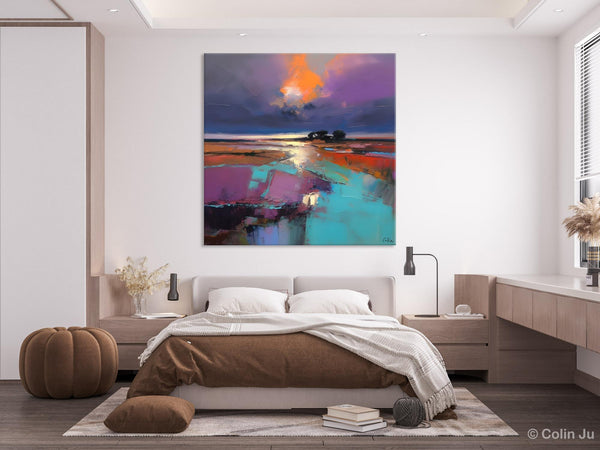 Canvas Painting for Living Room, Original Modern Wall Art Painting, Abstract Landscape Paintings, Oversized Contemporary Abstract Artwork-Grace Painting Crafts