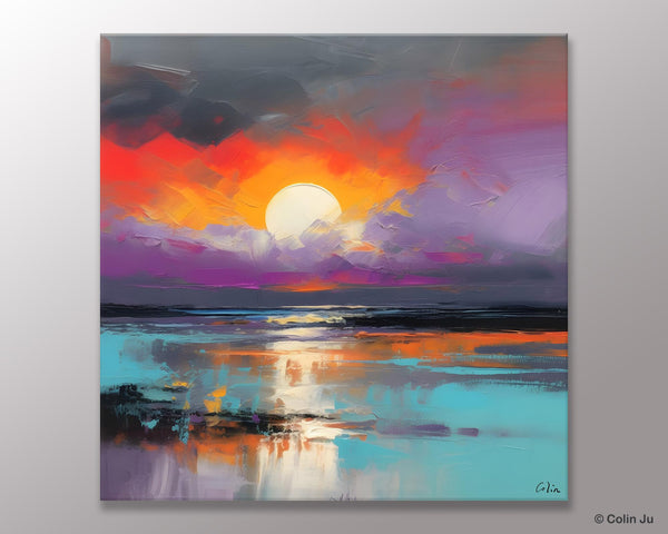 Large Landscape Painting for Living Room, Original Abstract Landscape Wall Art, Landscape Canvas Art, Hand Painted Canvas Paintings-Grace Painting Crafts