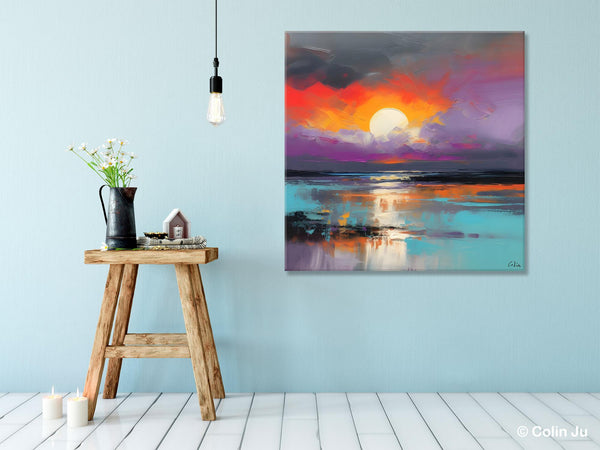 Large Landscape Painting for Living Room, Original Abstract Landscape Wall Art, Landscape Canvas Art, Hand Painted Canvas Paintings-Grace Painting Crafts