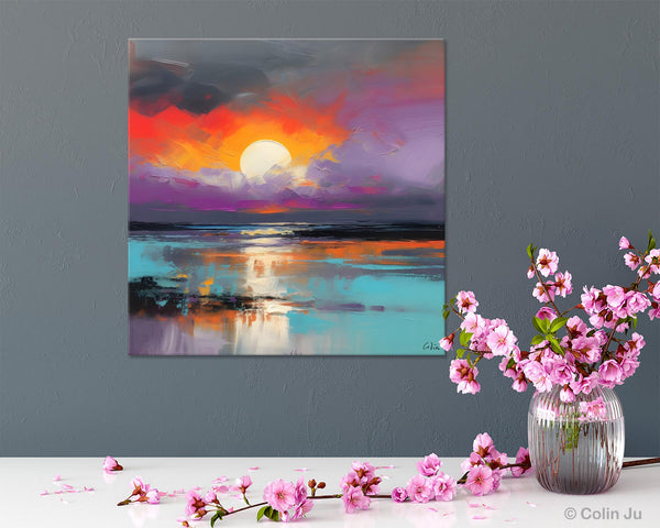 Large Landscape Painting for Living Room, Original Abstract Landscape Wall Art, Landscape Canvas Art, Hand Painted Canvas Paintings-Grace Painting Crafts