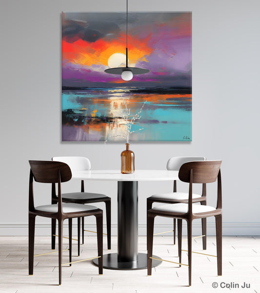 Large Landscape Painting for Living Room, Original Abstract Landscape Wall Art, Landscape Canvas Art, Hand Painted Canvas Paintings-Grace Painting Crafts