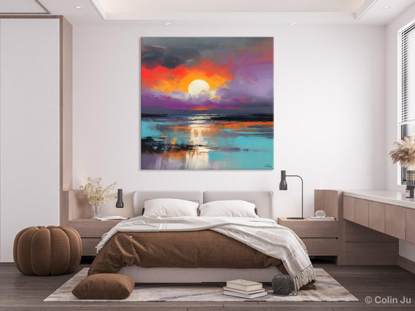 Large Landscape Painting for Living Room, Original Abstract Landscape Wall Art, Landscape Canvas Art, Hand Painted Canvas Paintings-Grace Painting Crafts