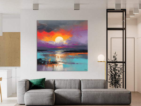 Large Landscape Painting for Living Room, Original Abstract Landscape Wall Art, Landscape Canvas Art, Hand Painted Canvas Paintings-Grace Painting Crafts