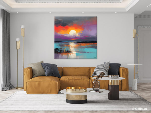 Large Landscape Painting for Living Room, Original Abstract Landscape Wall Art, Landscape Canvas Art, Hand Painted Canvas Paintings-Grace Painting Crafts