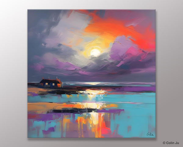 Original Abstract Landscape Wall Art, Landscape Canvas Art, Large Landscape Painting for Living Room, Hand Painted Canvas Paintings-Grace Painting Crafts
