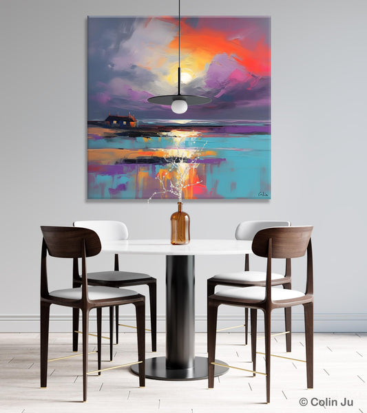Original Abstract Landscape Wall Art, Landscape Canvas Art, Large Landscape Painting for Living Room, Hand Painted Canvas Paintings-Grace Painting Crafts