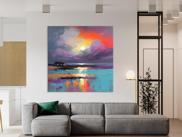 Original Abstract Landscape Wall Art, Landscape Canvas Art, Large Landscape Painting for Living Room, Hand Painted Canvas Paintings-Grace Painting Crafts