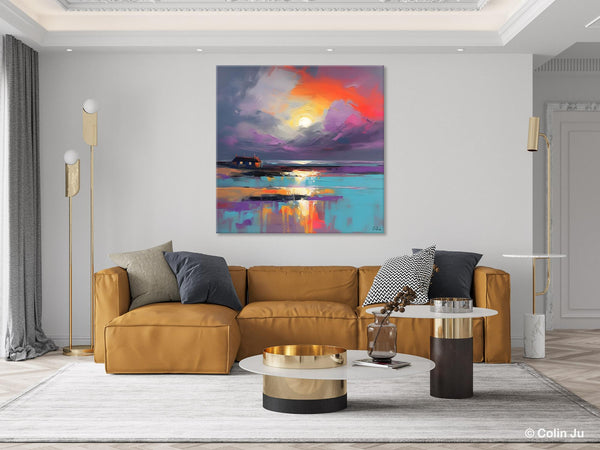 Original Abstract Landscape Wall Art, Landscape Canvas Art, Large Landscape Painting for Living Room, Hand Painted Canvas Paintings-Grace Painting Crafts
