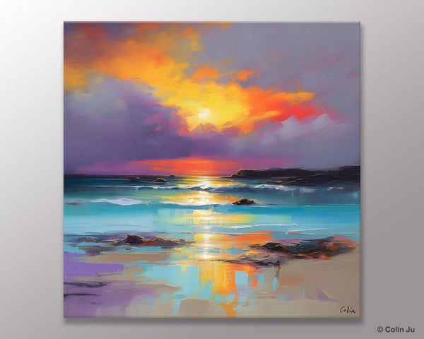 Abstract Landscape Painting for Living Room, Original Landscape Wall Art, Landscape Oil Paintings, Landscape Canvas Art, Hand Painted Canvas Art-Grace Painting Crafts