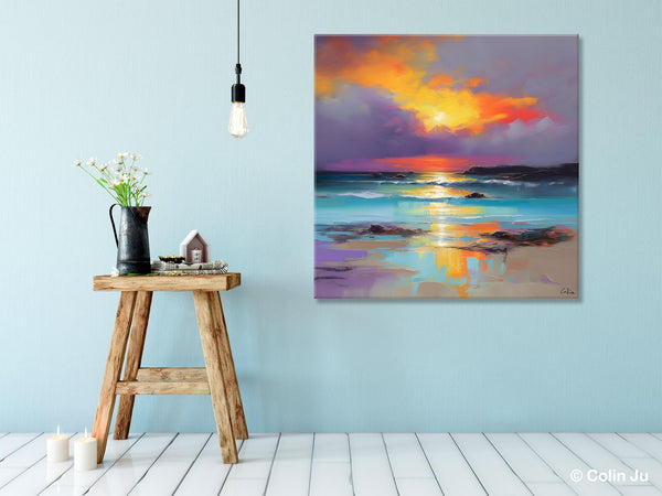 Abstract Landscape Painting for Living Room, Original Landscape Wall Art, Landscape Oil Paintings, Landscape Canvas Art, Hand Painted Canvas Art-Grace Painting Crafts